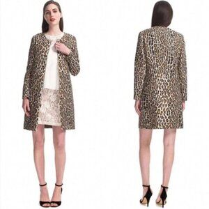 SEA New York Raffia Leopard Print Duster Coat size 2